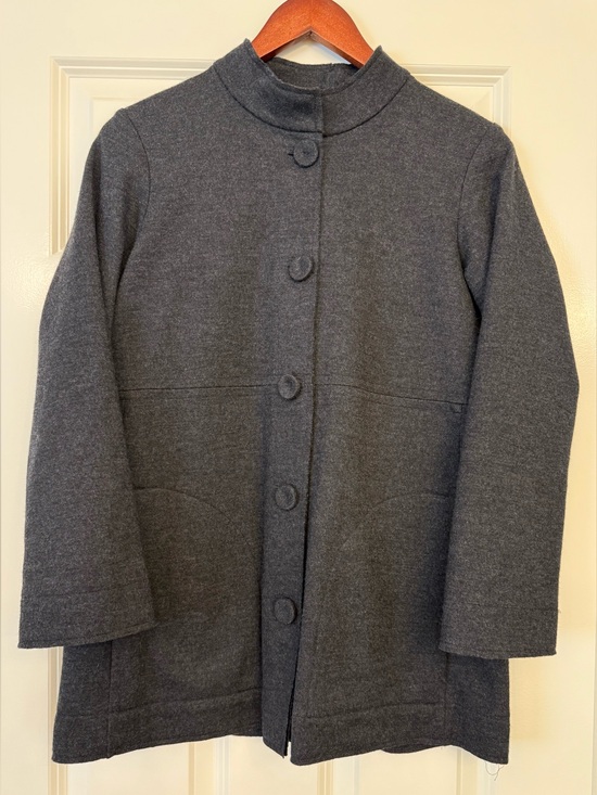 Eileen Fisher Jackets & Blazers - Eileen Fisher 100% Wool Jacket Petite Small PS Charcoal Gray Minimalist
